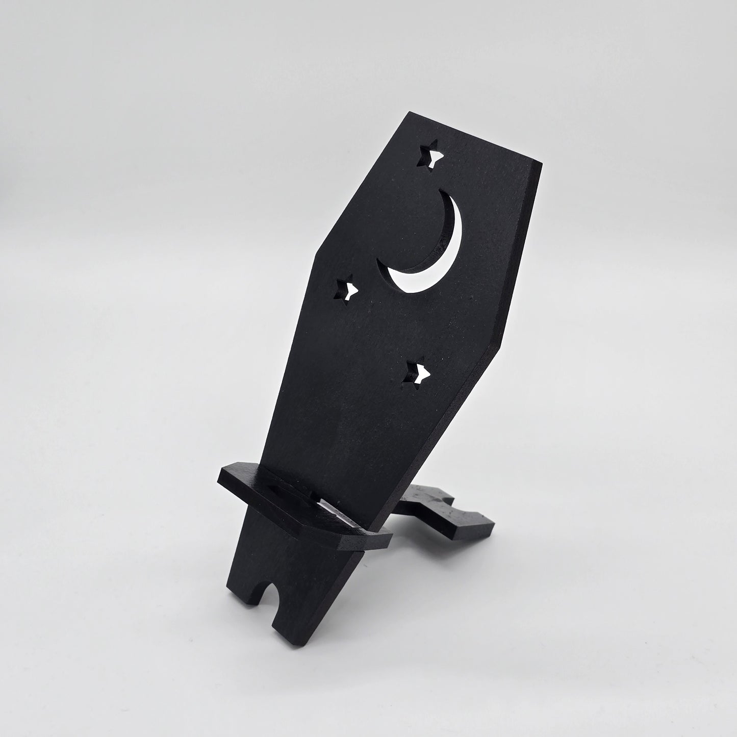 Coffin, Moon and Stars Phone Stand