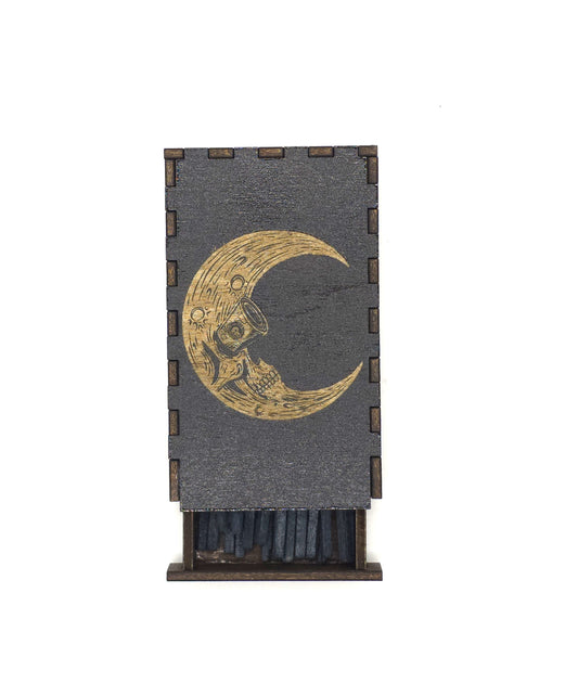 To The Moon Wooden Match Box