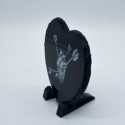 Anatomical Heart on Stone Slate