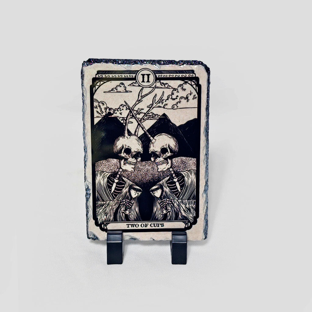 NSE Tarot Card: Two of Cups on Stone Slate