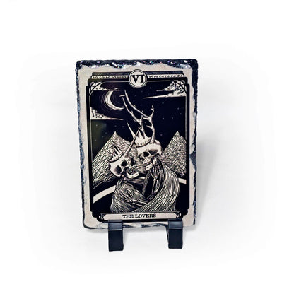 NSE Tarot Card: The Lovers on Stone Slate